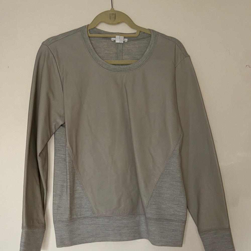 Helmet Lang, 100% leather and wool crewneck
